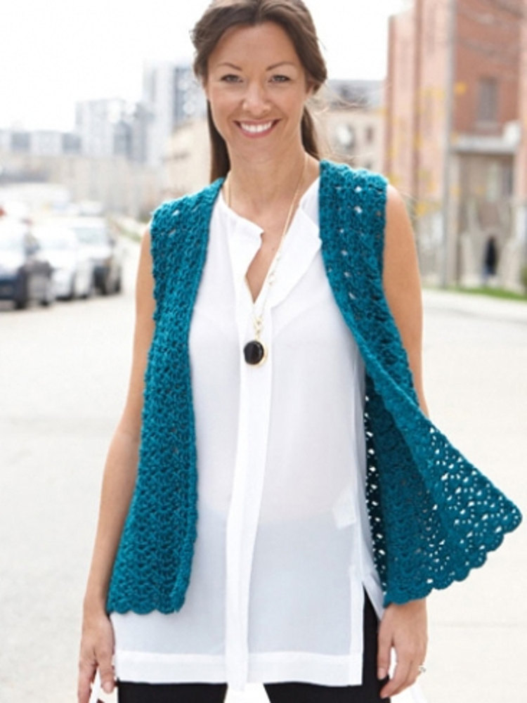 Caron - Criss Cross Vest in Simply Soft (downloadable PDF) - Wool