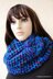 Puff Stitch Infinity Scarf With Flower
