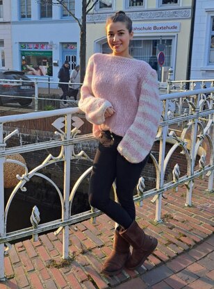 Chunky knit sweater rose cream