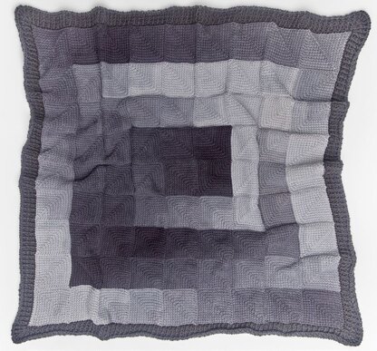 Modern Squares Throw in Red Heart Super Saver Ombre & Economy Solids - LW5877 - Downloadable PDF