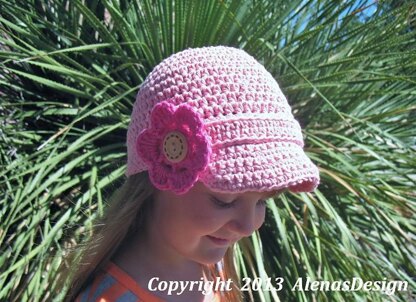 Visor Beanie Hat with Detachable Flower