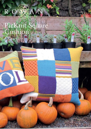 PicKnit Square Cushion in Rowan Pure Wool Worsted