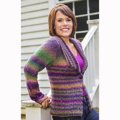 Vermont Fiber Designs 187 Garter Check Cardigan PDF