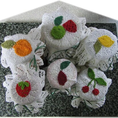 Knitted jam jar covers