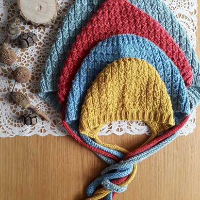 Structured baby bonnet - knitting pattern