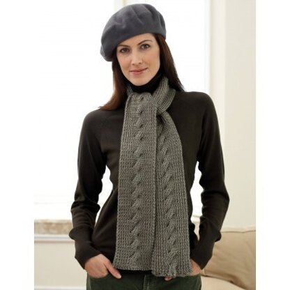 Cable Scarf in Bernat Satin