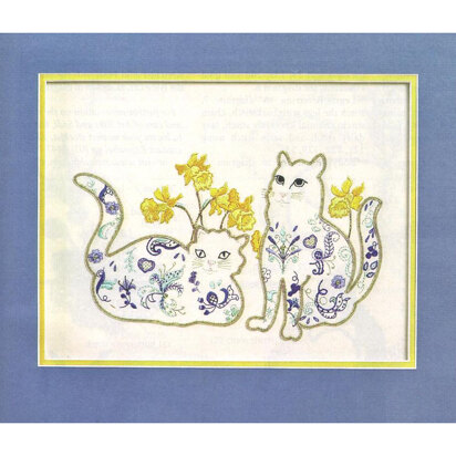Rajmahal Kitty Friends Printed Embroidery Kit - 13 x 22 cm