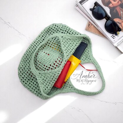Signature Filet Carryall Crochet Pattern - Customizable Initial Bag - Digital Download