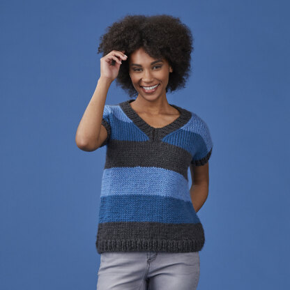 Oakley Pullover - Sweater Knitting Pattern For Women in Tahki Yarns Superwash Merino Bulky by Tahki Yarns