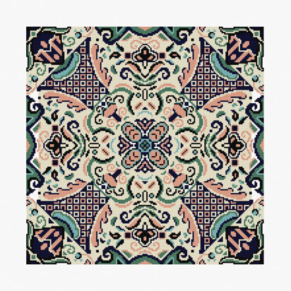 Kaleidoscope Tile in DMC - PAT0105 - Downloadable PDF