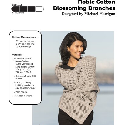 Blossoming Branches Cowl in Cascade Yarns Noble Cotton - DK611 - Downloadable PDF