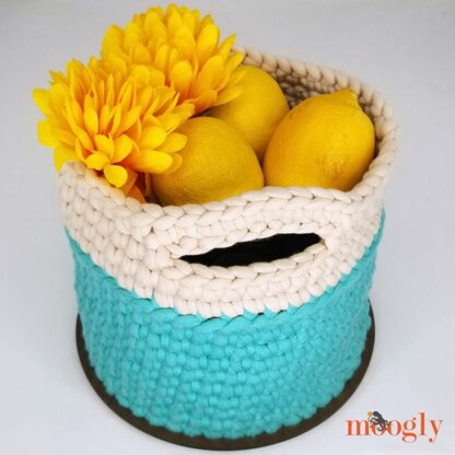 Super Sturdy Crochet Basket with Handles