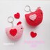 Valentine chicken keychain crochet pattern, Chicken with heart, Valentines keychains for couple, Chicken lover gift, Pink girly accessories