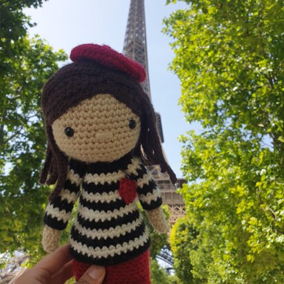 Amélie in Paris Crochet France French Amigurumi Doll