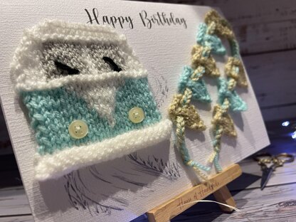Knit & Print Campervan Inspired Knitting Pattern Make Your Own Card PDF Instant Download