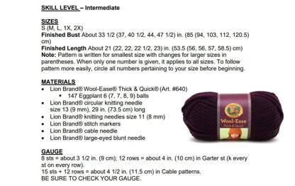 Clusterwell Cardigan in Lion Brand Wool Ease Thick&Quick  - L80351 - Downloadable PDF