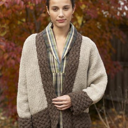 Seaside Kimono Cardi in Lion Brand Fishermen's Wool - 80903AD - knitting pattern