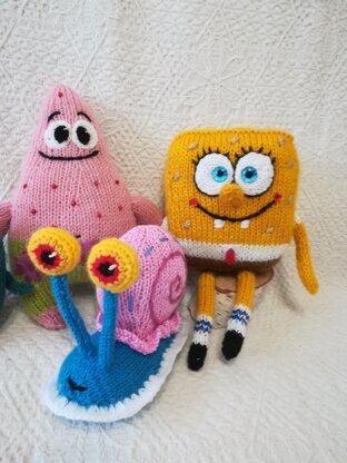 Toy Knitting Patterns Set of 4 SpongeBob Collection