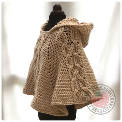 Milena Twist Cable Hooded Poncho