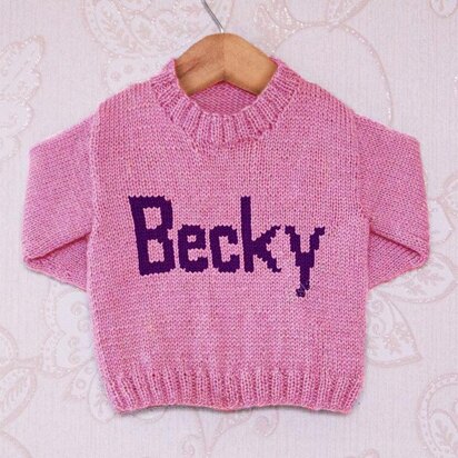 Intarsia - Becky Moniker Chart - Childrens Sweater
