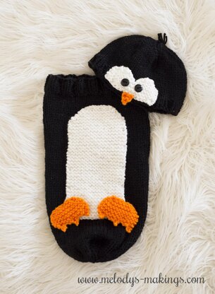 Poppy Penguin Hat and Cocoon Set ~ Knit Version