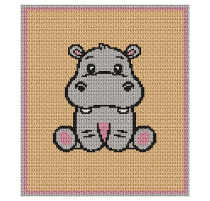 Hippo Baby Blanket Single Crochet Pattern
