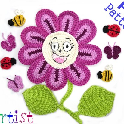 Flower crochet applique pattern