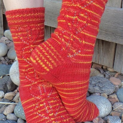 Griffindor Transfiguration Socks - knitting pattern