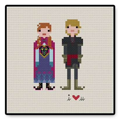 Anna and Kristoff In Love - PDF Cross Stitch Pattern