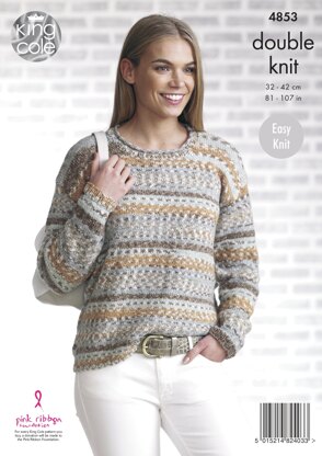 Ladies’ Hoodie & Sweater in King Cole Drifter DK - 4853 - Downloadable PDF