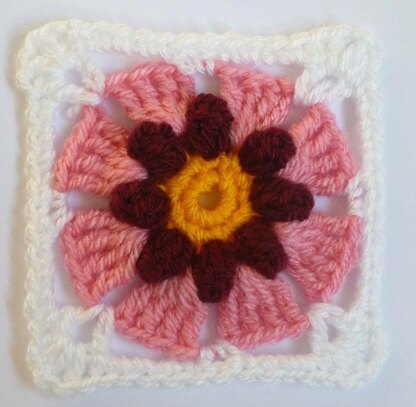 Crochet Granny Square Floral Afghan Block Motif Square LD-114