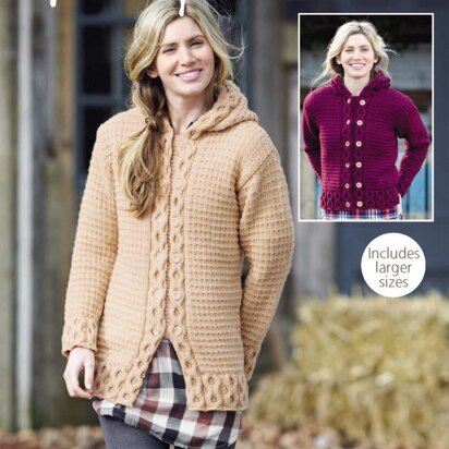 Jackets in Hayfield Bonus Aran with Wool - 7985 - Downloadable PDF