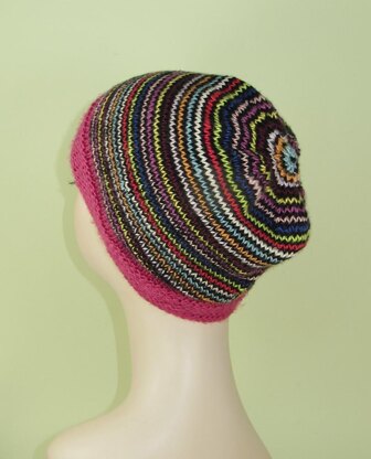 Himalaya Stripe Beanie Hat Circular knitting pattern