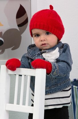Cosy Hat and Mitts in Red Heart Baby - LW4315EN