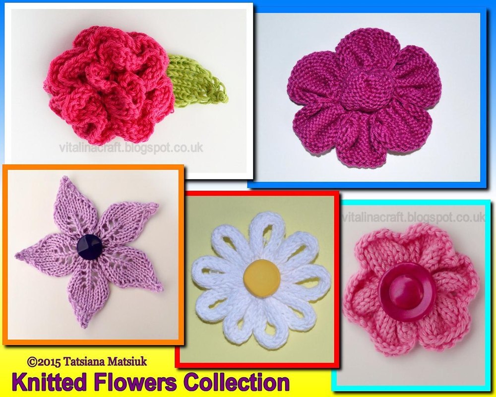 Knitted Flowers Collection Knitting pattern by ViTalina Craft