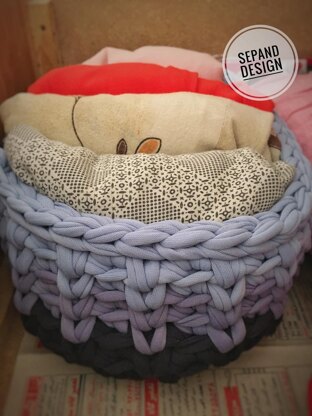 Zpagetti (t shirt) yarn basket- Oval base