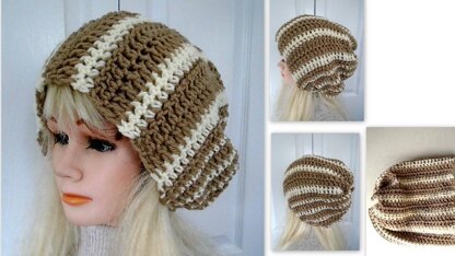 828 - Slouchy Striped Hat