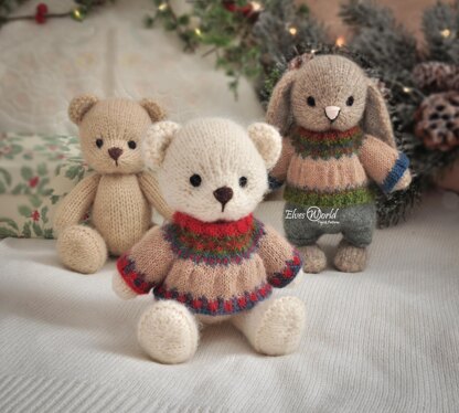 Christmas Sweaters fot Teddy and Bunny