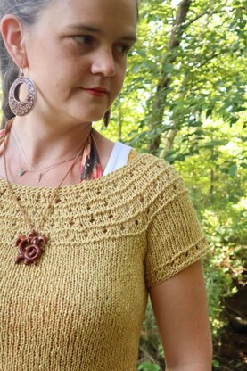 Eyelet Yoke Pullover