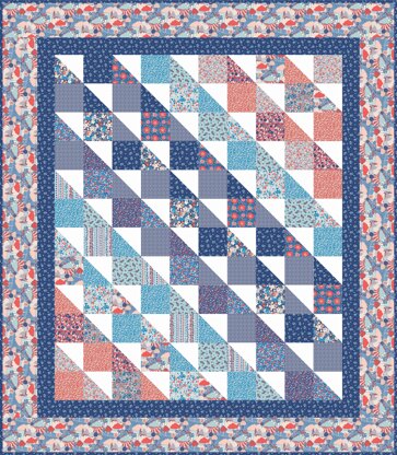 Liberty Retro Indigo Quilt from the Carnaby Collection -  Downloadable PDF