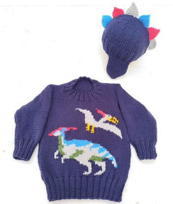 Jurassic Dinosaurs Sweater and Hat