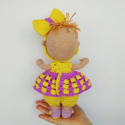 Amigurumi crochet doll pattern, Baby doll crochet pattern, 25 cm (9,84″) Amelie doll pattern, Puppe häkeln (English, Deutsch, Français)