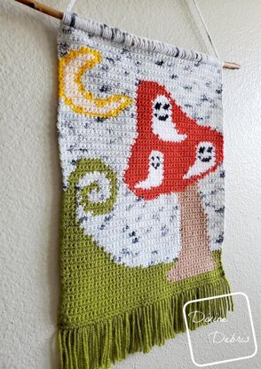 Ghostly Mushroom Wall Hanging