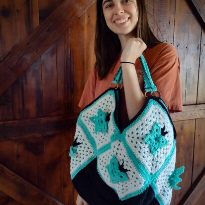 Crochet Pattern Butterfly Tote Bag