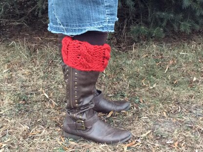 Dallas Grey Chunky Cabled Boot Cuffs