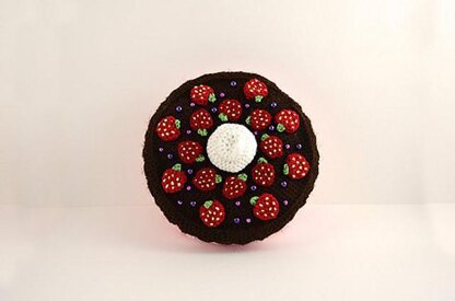 Strawberry Chocolate Cake Crochet Pattern, Cake Amigurumi, Food Crochet Pattern