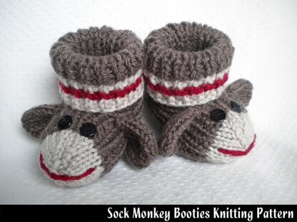 Sock Monkey Baby Booties