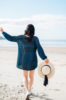 Tide Knot Cover Up Mesh Sweater