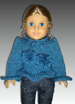 Tweed PomPom Sweater For American Girl Doll 050