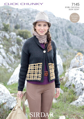 Woman's Boxy Jacket in Sirdar Click Chunky - 7145 - Downloadable PDF